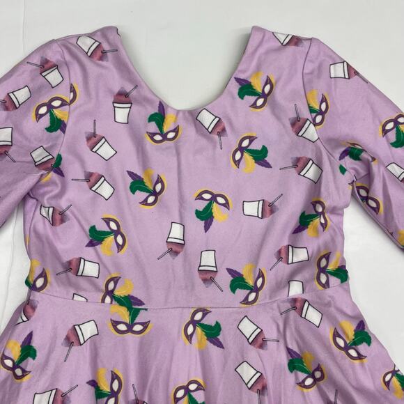 NWT Evie's Closet Size 3 Reversible Mardi Gras Dress - Picture 4 of 9